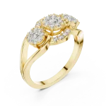 Luminary Triple Cluster Round Brilliant Statement Ring