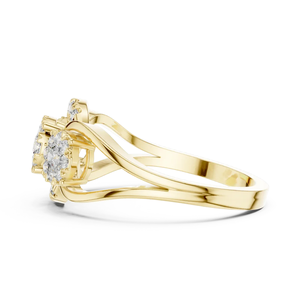 Luminary Triple Cluster Round Brilliant Statement Ring - Image 4
