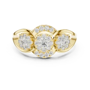 Luminary Triple Cluster Round Brilliant Statement Ring - Image 2