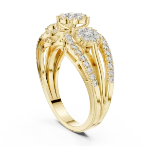 Luminary Round Brilliant Three-Stone Statement Ring - Image 3