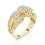 Luminary Round Brilliant Three-Stone Statement Ring