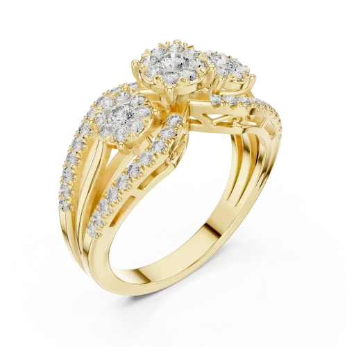 Luminary Round Brilliant Three-Stone Statement Ring