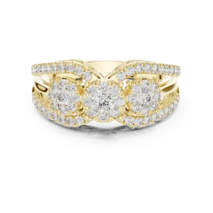Luminary Round Brilliant Three-Stone Statement Ring - Image 2