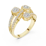 Luminary Round Brilliant Pavé-Set Cluster Cocktail Ring