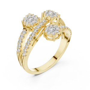 Luminary Round Brilliant Pavé-Set Cluster Cocktail Ring
