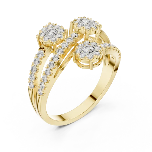 Luminary Round Brilliant Pavé-Set Cluster Cocktail Ring