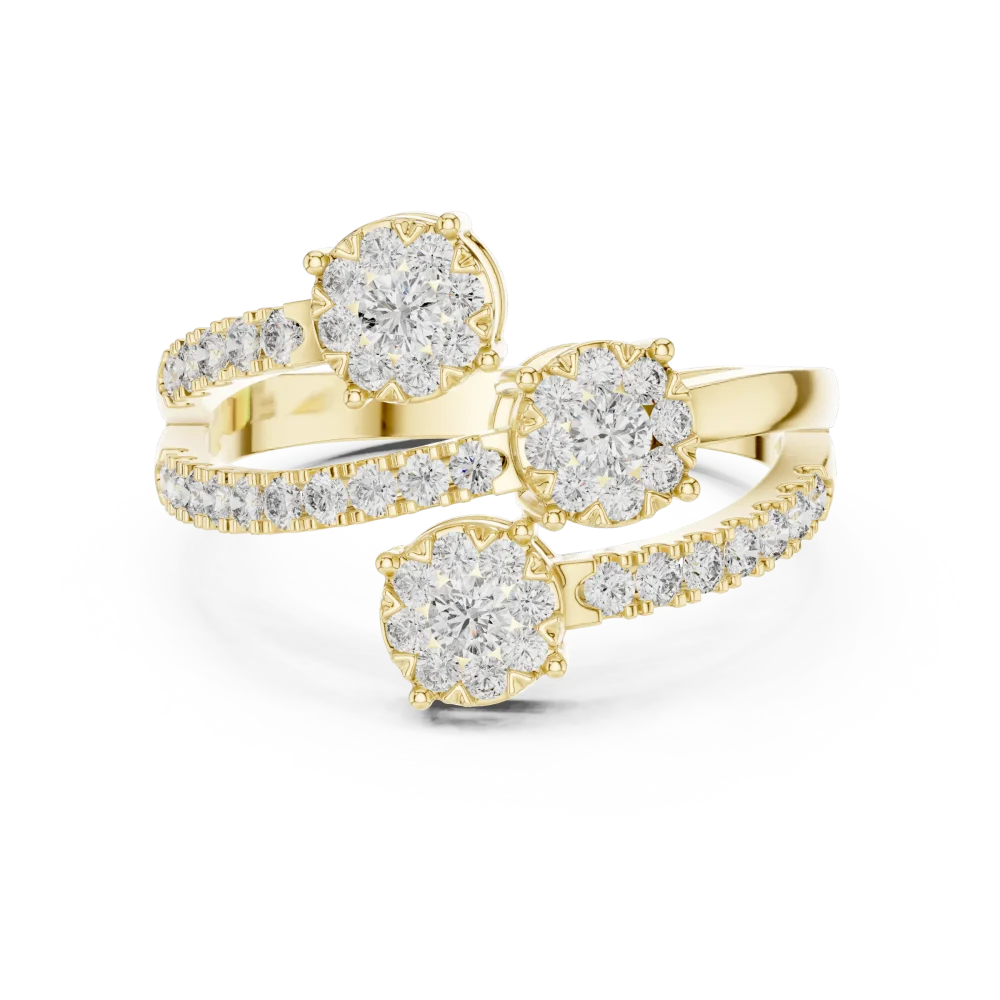 Luminary Round Brilliant Pavé-Set Cluster Cocktail Ring - Image 2