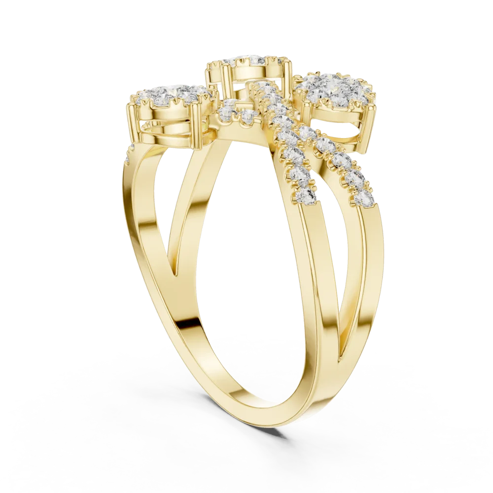 Luminary Round Brilliant Pavé-Set Cluster Cocktail Ring - Image 3