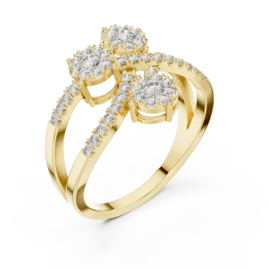 Luminary Round Brilliant Pavé-Set Cluster Cocktail Ring