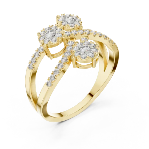Luminary Round Brilliant Pavé-Set Cluster Cocktail Ring