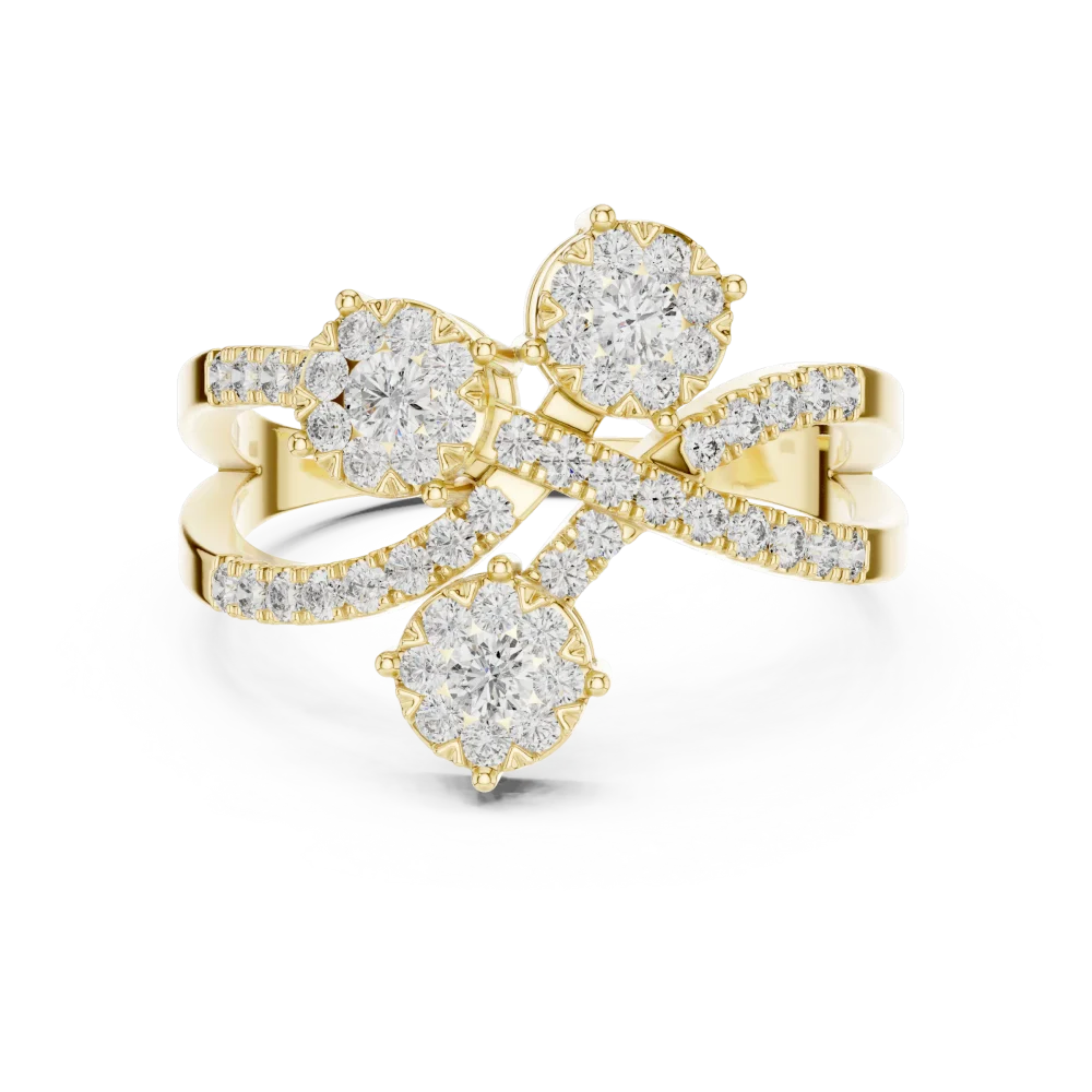 Luminary Round Brilliant Pavé-Set Cluster Cocktail Ring - Image 2