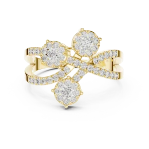 Luminary Round Brilliant Pavé-Set Cluster Cocktail Ring - Image 2