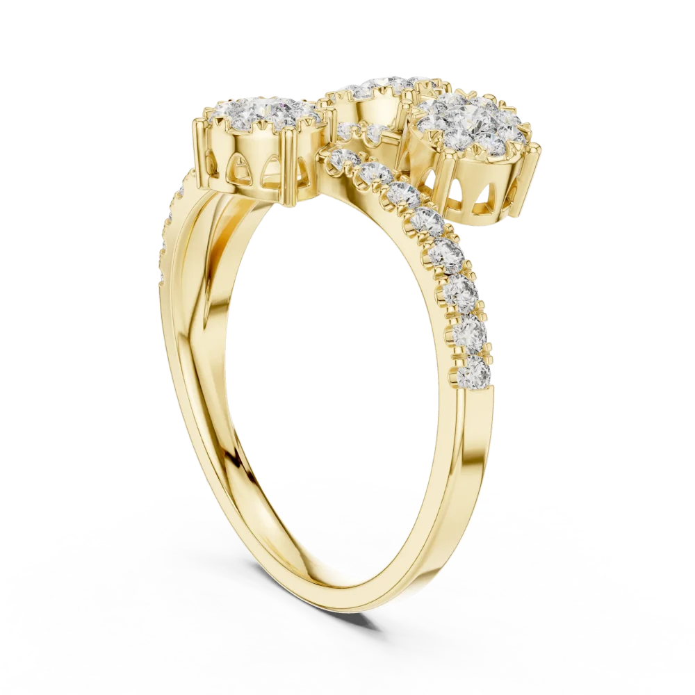 Luminary Round Brilliant Pavé-Set Architectural Cocktail Ring - Image 3