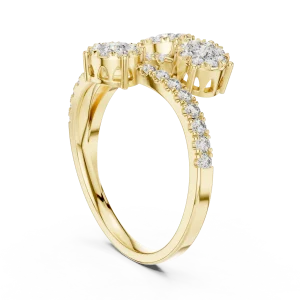 Luminary Round Brilliant Pavé-Set Architectural Cocktail Ring - Image 3