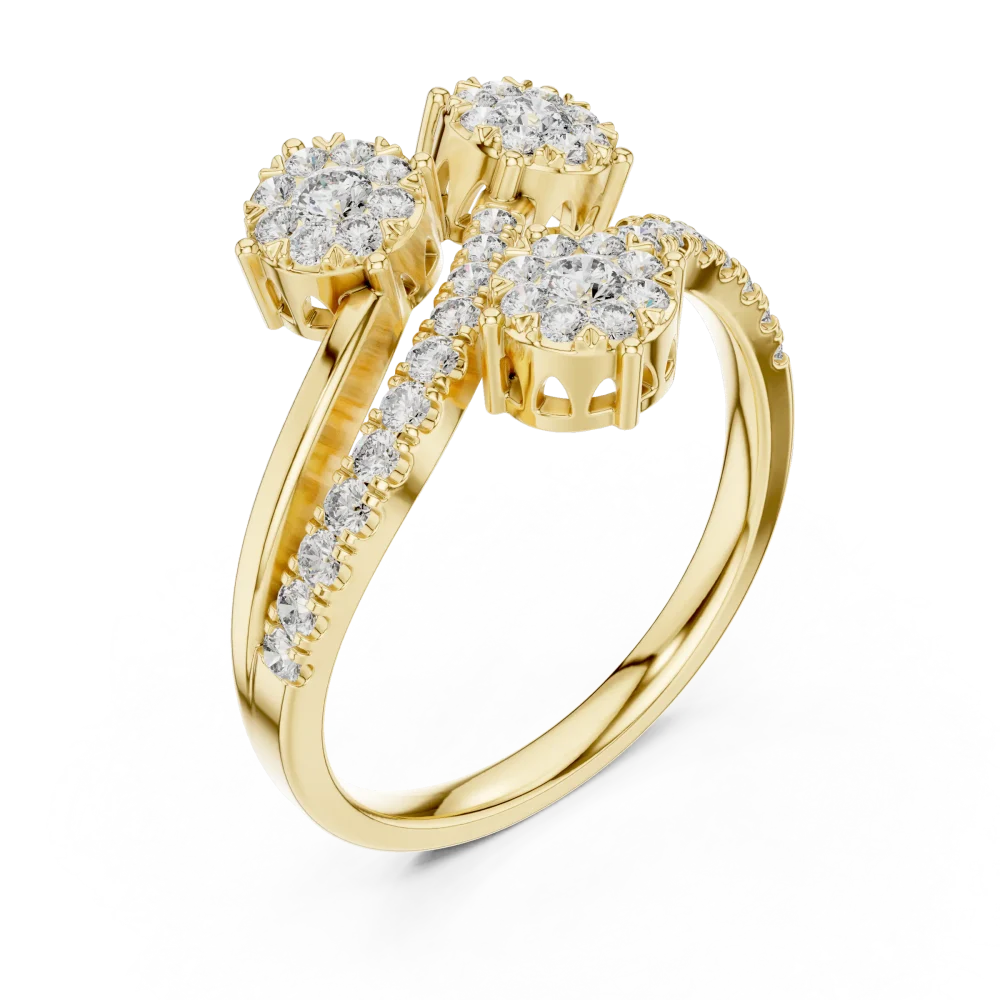 Elevate your ensemble with this radiant cocktail ring, featuring brilliant DIAMEUR diamonds set in a fluid, modern architectural design. Shop now.