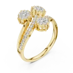 Luminary Round Brilliant Pavé-Set Architectural Cocktail Ring