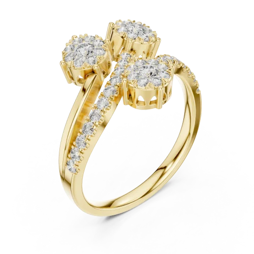 Luminary Round Brilliant Pavé-Set Architectural Cocktail Ring