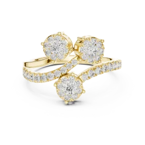 Luminary Round Brilliant Pavé-Set Architectural Cocktail Ring - Image 2