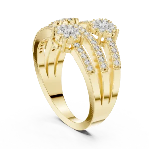 Luminary Round Brilliant Triple-Tier Statement Ring - Image 3
