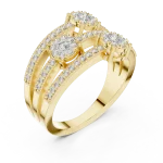 Luminary Round Brilliant Triple-Tier Statement Ring