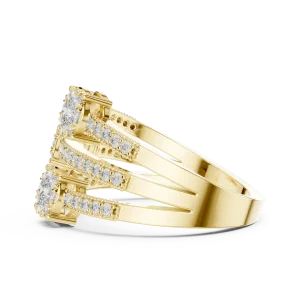 Luminary Round Brilliant Triple-Tier Statement Ring - Image 4