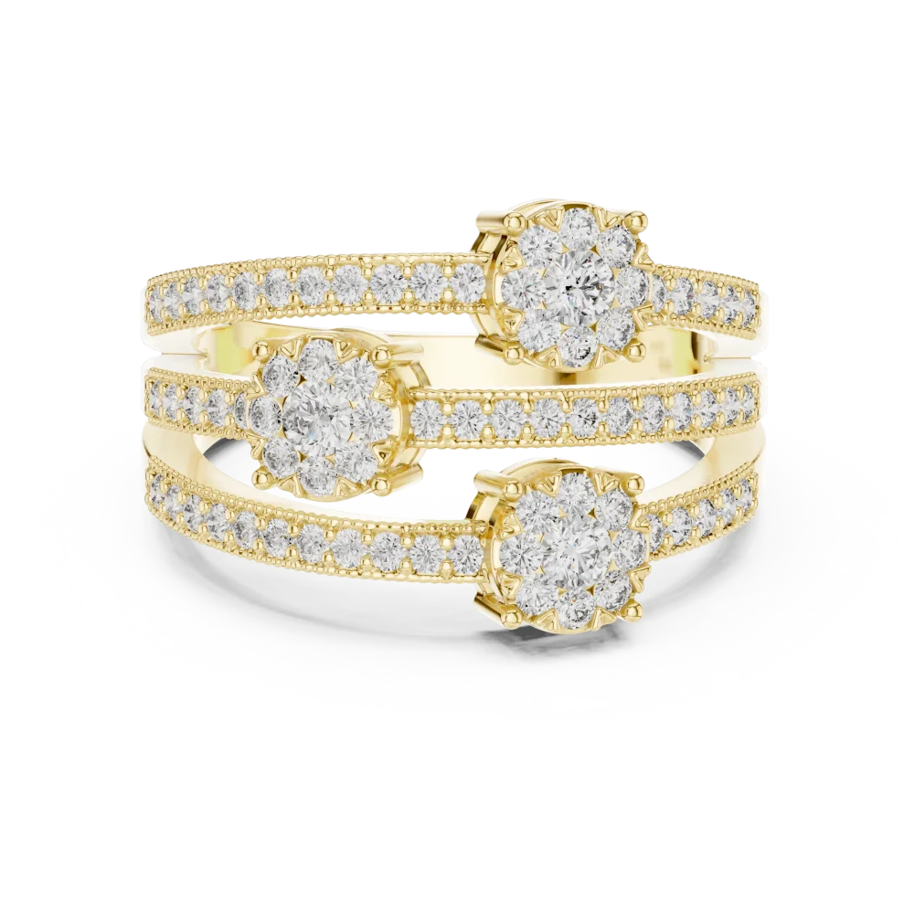 Luminary Round Brilliant Triple-Tier Statement Ring - Image 2