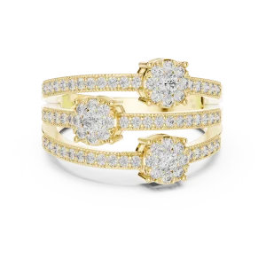 Luminary Round Brilliant Triple-Tier Statement Ring - Image 2