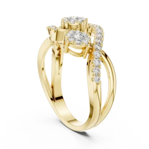 Ethereal Round Brilliant Triple Cluster Statement Ring - Image 3