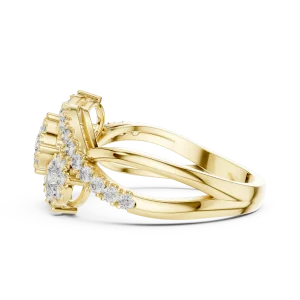 Ethereal Round Brilliant Triple Cluster Statement Ring - Image 4