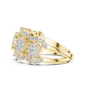 Luminary Round Brilliant Pavé-Set Multi-Cluster Cocktail Ring - Image 4