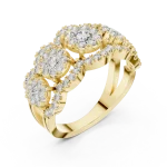 Luminary Round Brilliant Pavé-Set Multi-Cluster Cocktail Ring