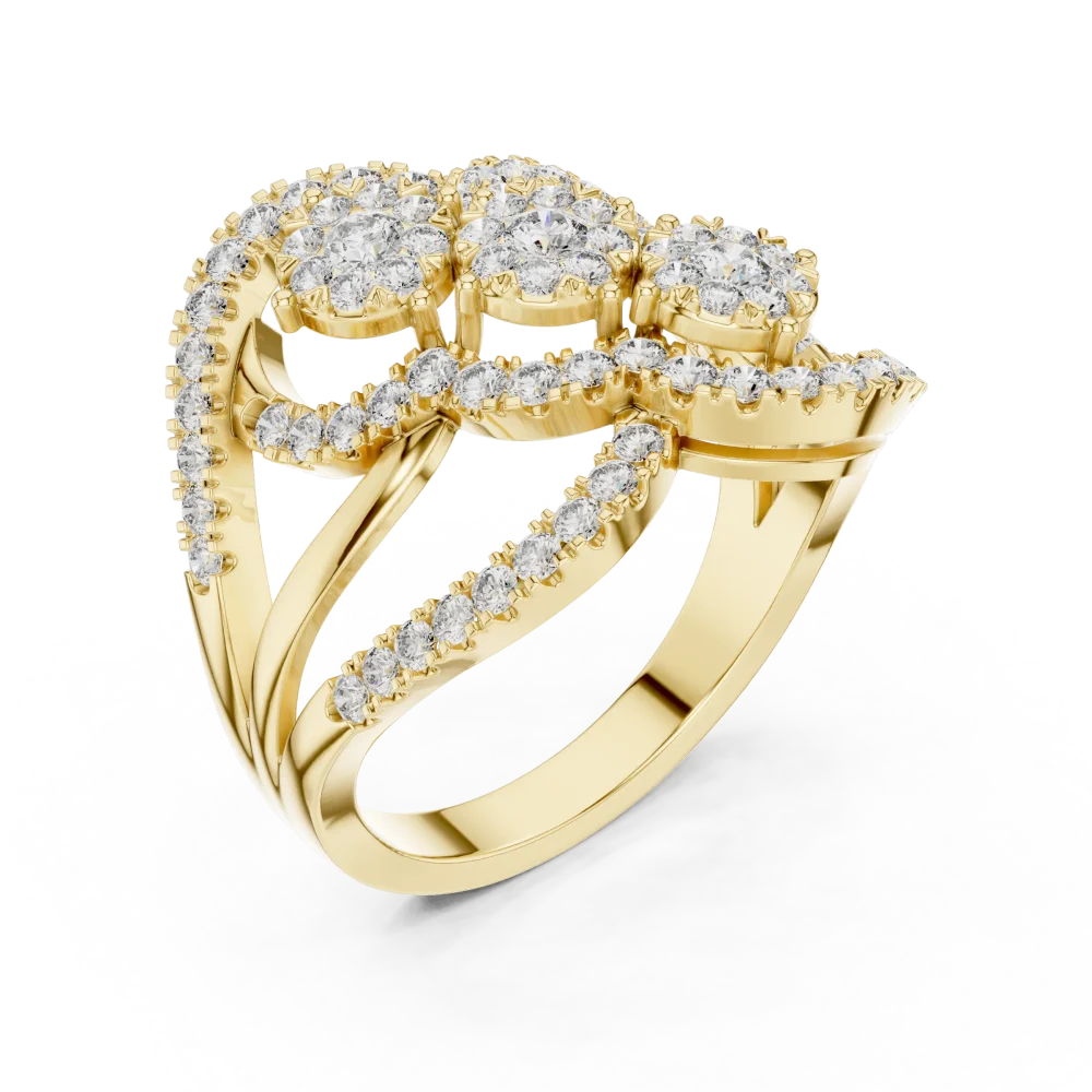 Discover the Luminary Cocktail Ring, featuring brilliant-cut DIAMEUR diamonds in an architectural design. Experience sustainable luxury. Shop now!