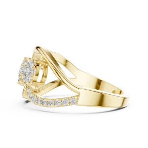 Luminary Round Brilliant Pavé-Set Three Stone Ring - Image 4