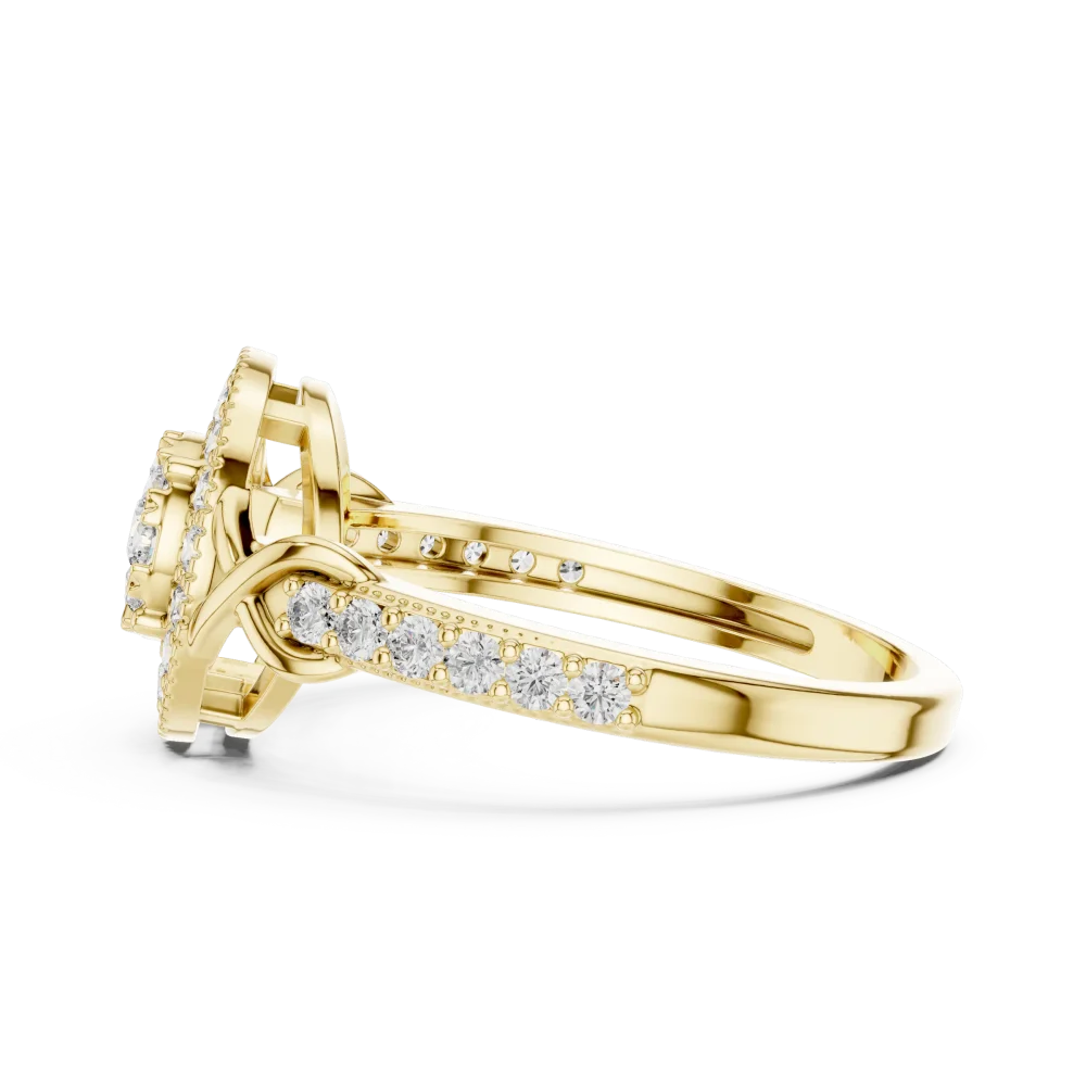 Luminary Round Brilliant Pavé-Set Halo Cocktail Ring - Image 4