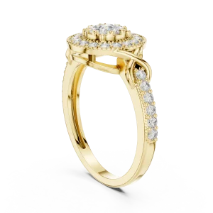 Luminary Round Brilliant Pavé-Set Halo Cocktail Ring - Image 3