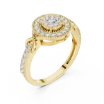 Luminary Round Brilliant Pavé-Set Halo Cocktail Ring