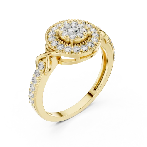 Luminary Round Brilliant Pavé-Set Halo Cocktail Ring