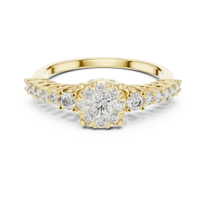 Luminary Round Brilliant Cluster Pavé Solitaire Ring - Image 2