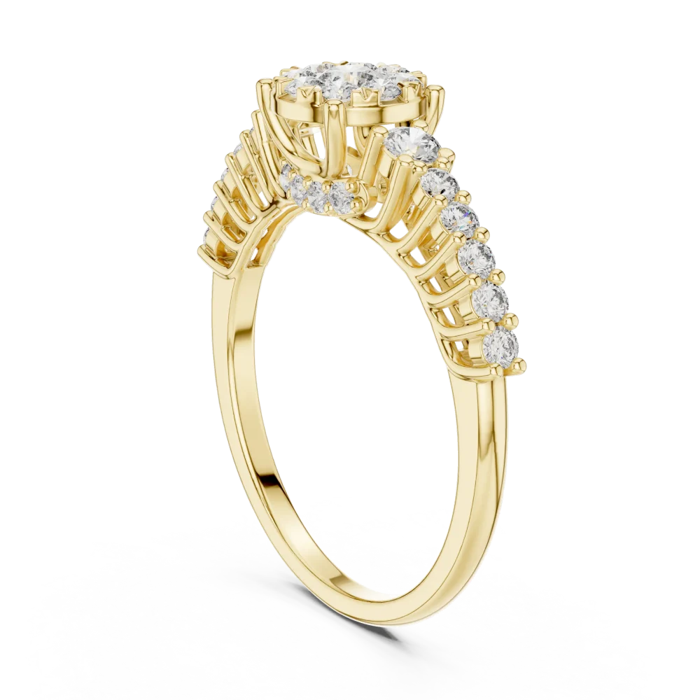 Luminary Round Brilliant Cluster Pavé Solitaire Ring - Image 3