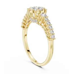 Luminary Round Brilliant Cluster Pavé Solitaire Ring - Image 3