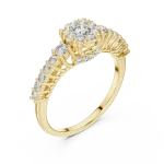 Luminary Round Brilliant Cluster Pavé Solitaire Ring