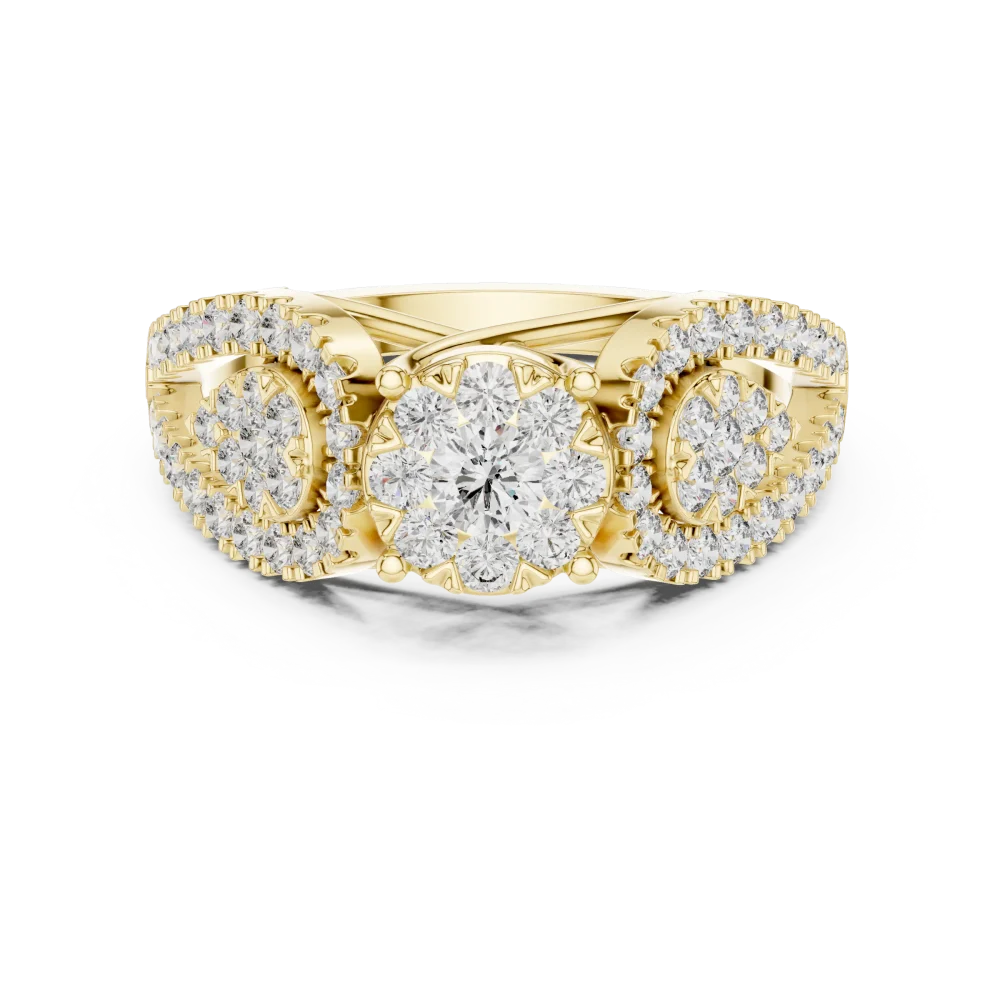 Luminary Round Pavé-Set Scintillating Cluster Cocktail Ring - Image 2