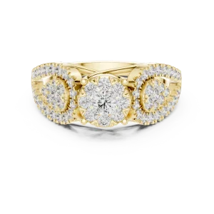 Luminary Round Pavé-Set Scintillating Cluster Cocktail Ring - Image 2