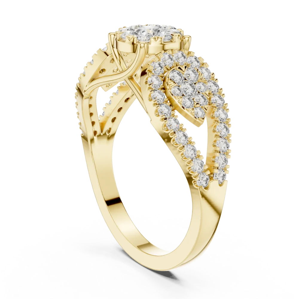 Luminary Round Pavé-Set Scintillating Cluster Cocktail Ring - Image 3