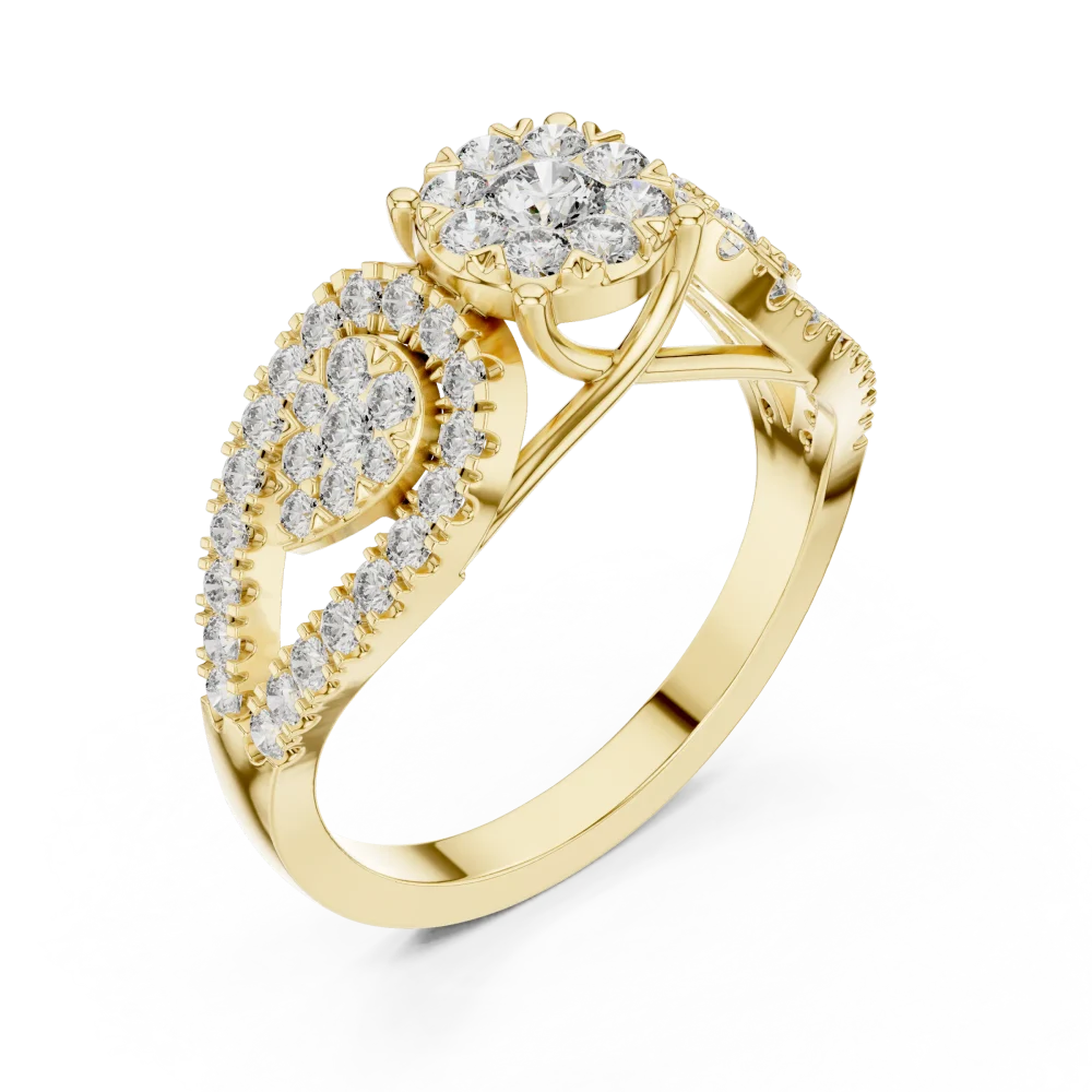 Discover the radiant beauty of this handcrafted cluster ring, featuring brilliant DIAMEUR lab-grown diamonds. Elevate your collection today.