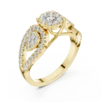 Luminary Round Pavé-Set Scintillating Cluster Cocktail Ring