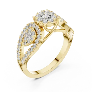 Luminary Round Pavé-Set Scintillating Cluster Cocktail Ring