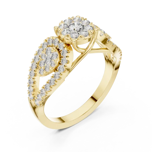 Luminary Round Pavé-Set Scintillating Cluster Cocktail Ring