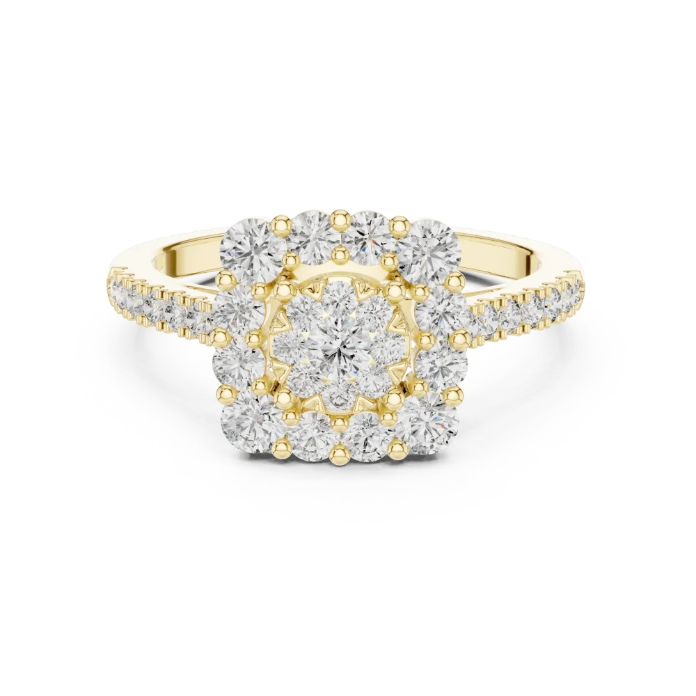 Luminary Round Brilliant Pavé-Set Cluster Cocktail Ring - Image 2