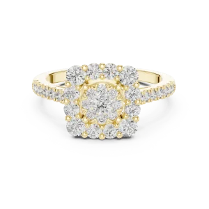 Luminary Round Brilliant Pavé-Set Cluster Cocktail Ring - Image 2